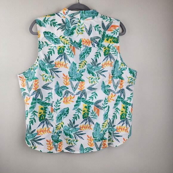 J.Crew Factory plus size 3 X sleeveless top blouse tropical print New - Picture 6 of 10